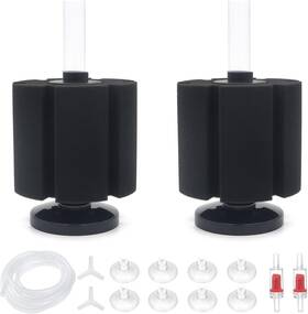 Alegi 313026720730 2 Pcs Large Sponge Filter Kit With Airline Tubing Air Pump Valves Suction Cups