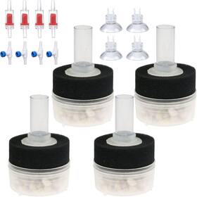 Alegi 726084612082 4pcs Small Aquarium Bio Sponge Filter With Suction Cups Check Valves