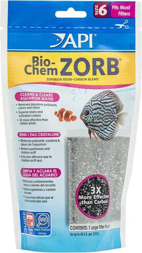 Api 015568923852 Bio-chem Zorb Size 6 Aquarium Canister Filter Filtration Pouch 1-count Bag