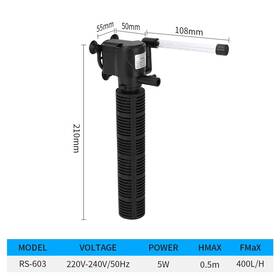 Apwikoger 313057994926 3 In 1 Silent Aeration Water Purifier Internal Pump Submersible Aquarium Filter
