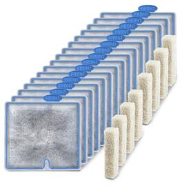 Aqooster 717181116986 16 Pack Filter Cartridge And 8 Pads For Aqueon Medium Cartridges