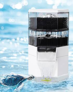 Aq092 Aqqa Aquarium Filter 200gph Diy Internal Turtle 2-layer Filtration White