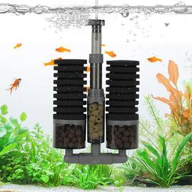 Aq153-m Aqqa Aquarium Filter Dual Sponge Fish Tank Filters No Pump Multi-stage Filtratio