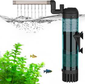 Aq155 Aqqa Aquarium Filter 78gph 8w - Tank Up To 30 Gallon Black