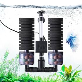 Aq173-8w Aqqa Electric Sponge Filter For Aquariums - Dual Bio And Mechanical Filtration 8w 8