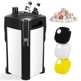 B0f322l114 Aqqa 475gph Ultra-quiet External 3-stage Aquarium Canister Filter Up To 100 Gal