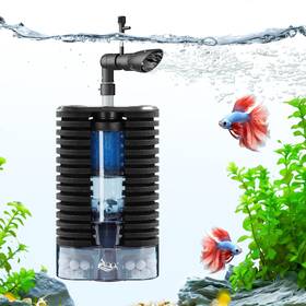 Gus-aq170-4w-us Aqqa Aquarium Sponge Filter For Fish Tanks Ultra Quiet Dc 5v Multi-stage Biologica