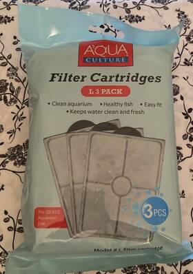 Aqua Culture 194346116317 Filter Cartridges Model L - 3 Pack For 20-55 Gallon Aquarium Use