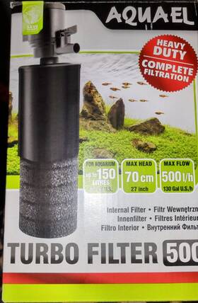115066 Aquael New Turbo Power Filter 500 Internal For Aquariums Up To 50 Us G