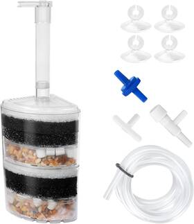 Cf-a136b Aquaneat Aquarium Air Driven Corner Sponge Filter For Nano Fish Tank With Tubing