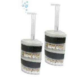 Aq-xy-2010-2p Aquanemo Global Corner Filter Up To 40 Gal Ea. Air Driven Bio Sponge Ceramic For Fry 2-pack