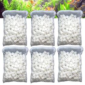 Aquapapa 753864203413 Aquarium Biological Bacteria House Ceramic Rings Filter Media 6 Lbs Bagged Fo