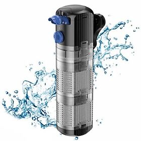 Aquarium Power Filter Adjustable Water Flow 2 Stages Filtration System Freesea