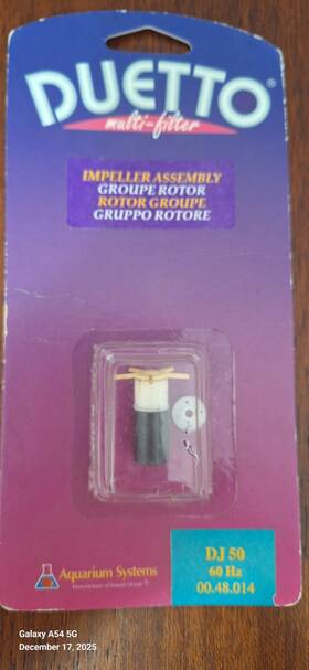 Aquarium Systems 00.48.014 Duetto Multi-filter Impeller Assembly Dj50