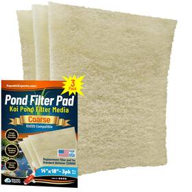 Aquatic Experts 850060406164 Coarse Pond Filter Pad 3 Pack - 14 Inch X 18 1.25 Thick Compatible Media