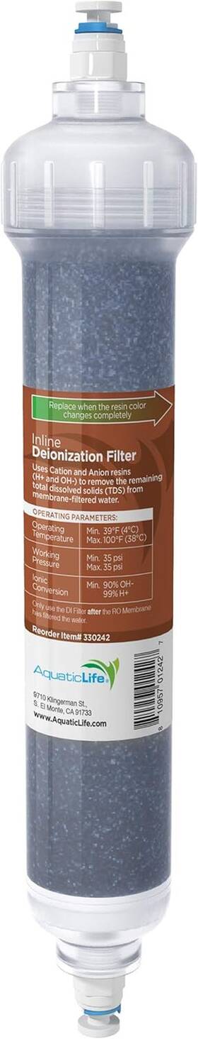 330242 Aquatic Life Llc Di Color Changing Mixed Bed Resin Cartridge Aquarium Hydroponics