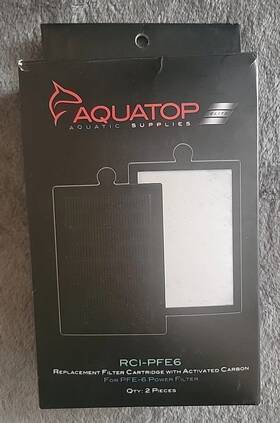 Rci-pfe6 Aquatop 2pk For Pfe-6 Power Replacement Filter Inserts W Actived Carbon