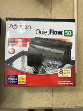 00806117 Aqueon Quietflow Led Pro Aquarium Power Filter 50 Starter Kit