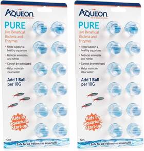 Aqueon 313109667624 2 Pack Of Pure Live Beneficial Bacteria And Enzymes For Aquariums 12 Pac