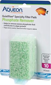 Aqueon Replacement Phosphate Remover Filter Pads Size 30/50 4 Per Pack