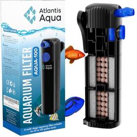 Aqua-100 Atlantis Aqua 20 Gallon Fish Tank Filter Up To 100 Gallons Quiet Cryst