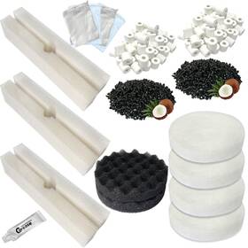 Fx456filter-21 Beaufan 21 Pcs Aquarium Media Kits Replacement For Fluval Fx4 / Fx5 Fx6 Canister Fi