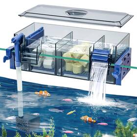 C-lid-filter-3g-2411 Bluecoco Multi Layer Aquarium Fish Tank Filter With Waterfall Oxygenation Suitable For