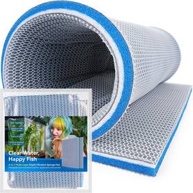 Bx-aqfs-50x40-1p Borlech Aquarium Filter Media Sponge Pad Multi Layer Foam Floss 19.7x15.75x0.6 Inch