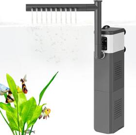 078-w Brand Villno 15w 210gph Ultra Powerful Aquarium Filter For 15-40gallon Fish Gray/white