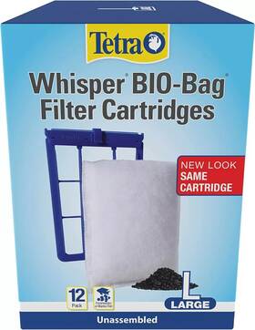 22359814 Branded Tetra Whisper Bio-bag Disposable Filter Cartridges Unassembled Large 12 Pack New