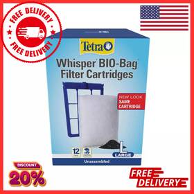 Aq-66163-1 Branded Tetra Whisper Bio-bag Disposable Filter Cartridges Unassembled Large 12 Pack New