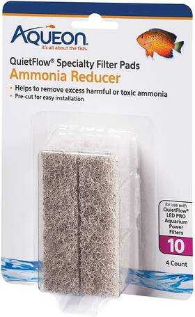 100106278 Central Garden & Pet Aqueon Quietflow Led Pro Ammonia Reducer 4 Count Filter Pads For Model 10