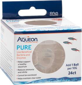 100537201 Central Garden & Pet Aqueon Pure Aquarium Water Treatment 24 Count Live Bacteria Gel Balls