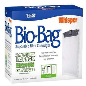 Central Pet Distribution 726084847200 Tetra Whisper Bio-bag Disposable Filter Cartridges For Aquariums 12 Count Medium