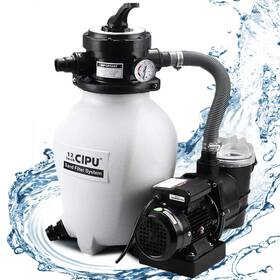 B087wqvh1d Cipu 12 Inch Sand Filter Pump System 4-way Valve For Above Ground Pools 115v Sfps125