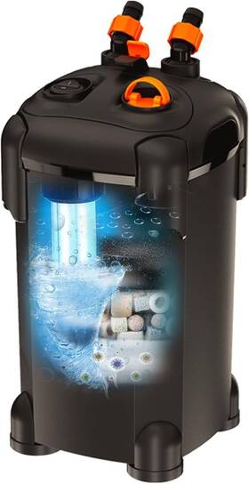 265gph-n Coospider-repta 1000f-n Canister Filter Aquarium With Uvc Light Fish Tank Grey