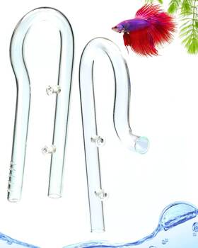 Corisrx 781930707374 Aquarium Mini Glass Lily Pipe Bar Kit Inflow And Outflow For 12mm Tube Canister