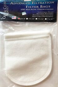 Crystal Clear Aquatics 100 Micron 4inch X 8inch Washable Filter Bag With Draw String