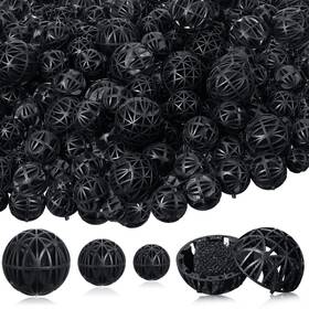 Day-cunno-536 Cunno 200 Pcs Bio Balls Pond Filter Media Black Aquarium With Spong