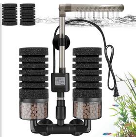 Yu-228c Deggox Aquarium Electric Sponge Filter With Submersible Water Pump-rain Mode For 10-20 Gal