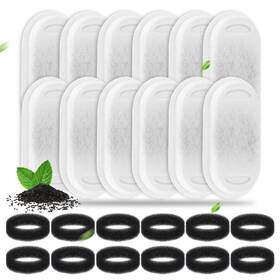 Dodocat 763667971884 24 Pack Cat Water Fountain Filters For Stainless 4 And Sponges White