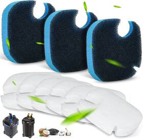Fishf9 Drflito 9 Pack Canister Filter Compatible With Amosijoy 172/225/265gph Aquarium External