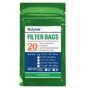 Dulytek 850007847470 Premium Nylon 20 Pcs Rosin Filter Bags 25 Micron 1.75 Inch X 5 Doublestitching Zero