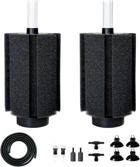 Dvhey 313109310353 100-120 Gal Large Aquarium Sponge Filter With Air Stone And Ceramic Media 2 Pack