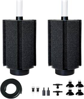 Dvhey 445006282297 100-120 Gal Large Aquarium Sponge Filter With Air Stone And Ceramic Media 2 Pack