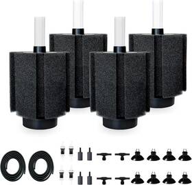 Dvhey 445043189108 4 Pack 70-80 Gal Aquarium Sponge Filter With Air Stone And Ceramic Media