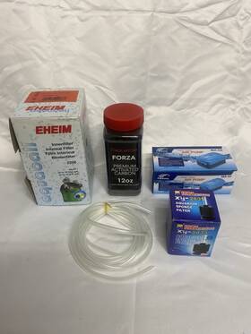 2206 Eheim New Aquarium Filter And Air Pump Lot Carbon Sponge