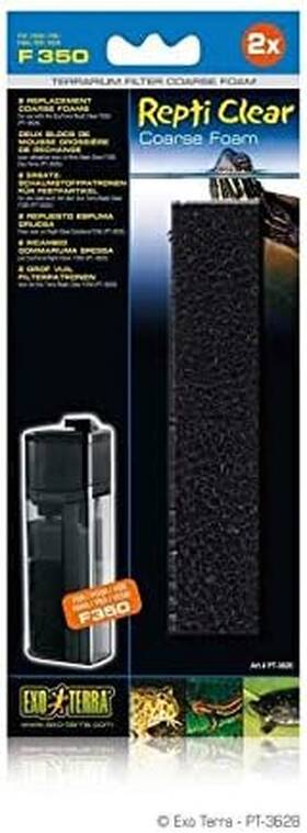 Exo Terra 445048815873 Coarse Foam Repti Clear 350 - 6 Filters Total 3 Packs Of 2