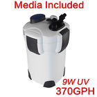 Sterilizer370 Fish Uv Media 9w Canister Gph Filter Tank Free Aquarium Gal 100