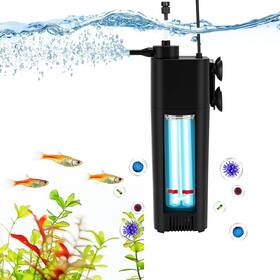 Fk087-12w Fishkeeper Aquarium Filter For 10-75gal 132 Gph U-v Fish Tank Submersible Internal
